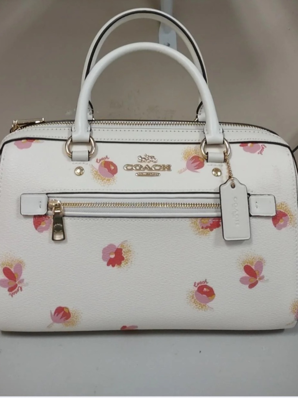 Coach Rowan Satchel Bag in Chalk/Multi NWT PRICE FIRM